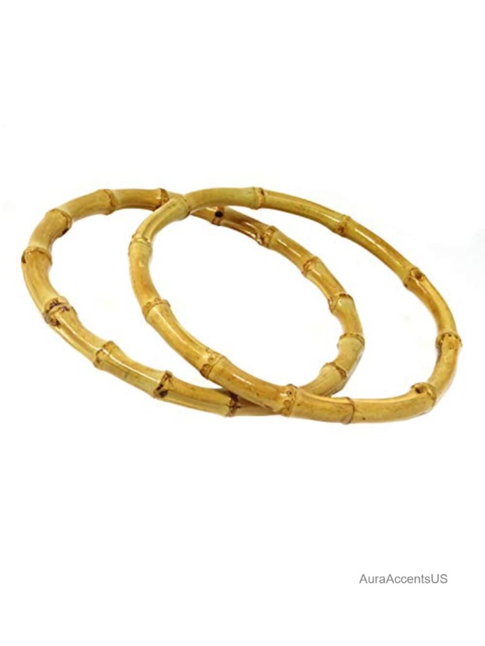2PCS Round Bamboo Handbag Handles DIY Purse Clutch Bag Making